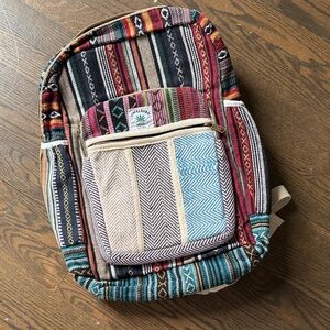 Himalaya hippie marijuana Hemp Multicolor Woven Backpack